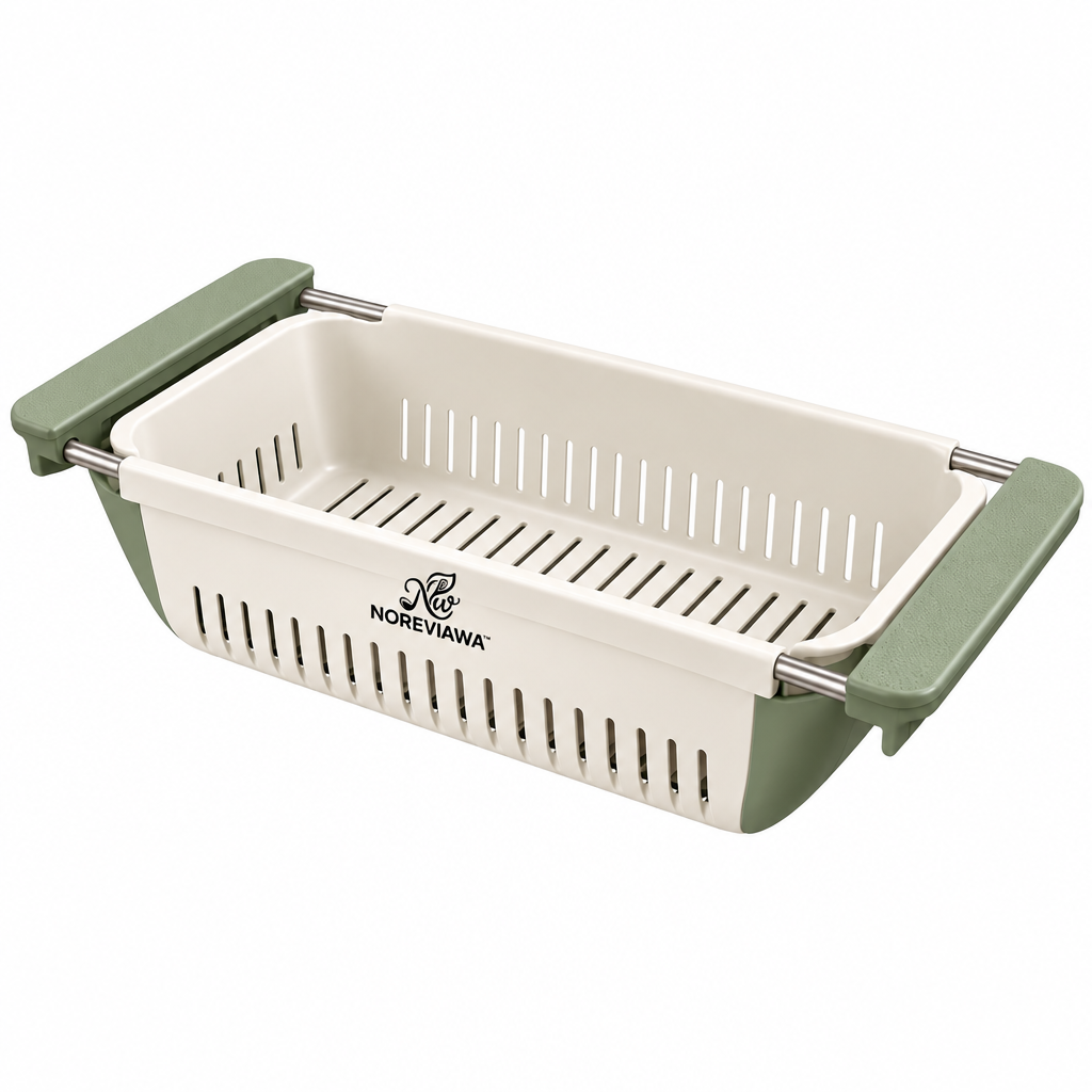 NOREVIAWA™ Adjustable Sink Colander Basket | Expandable Over-The-Sink Washing & Drain Basket