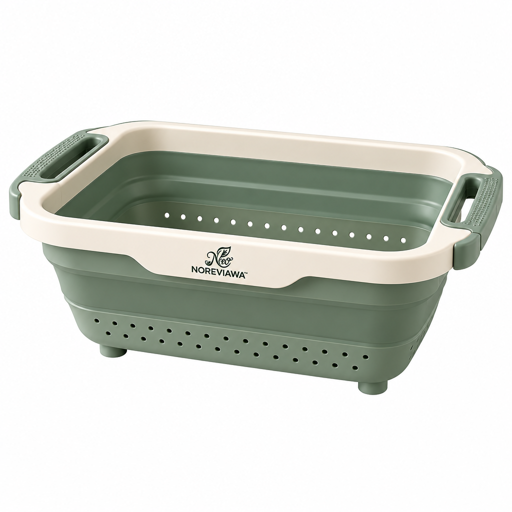 NOREVIAWA™ Collapsible Kitchen Colander Basket | Expandable Washing & Food Prep Drain Basket