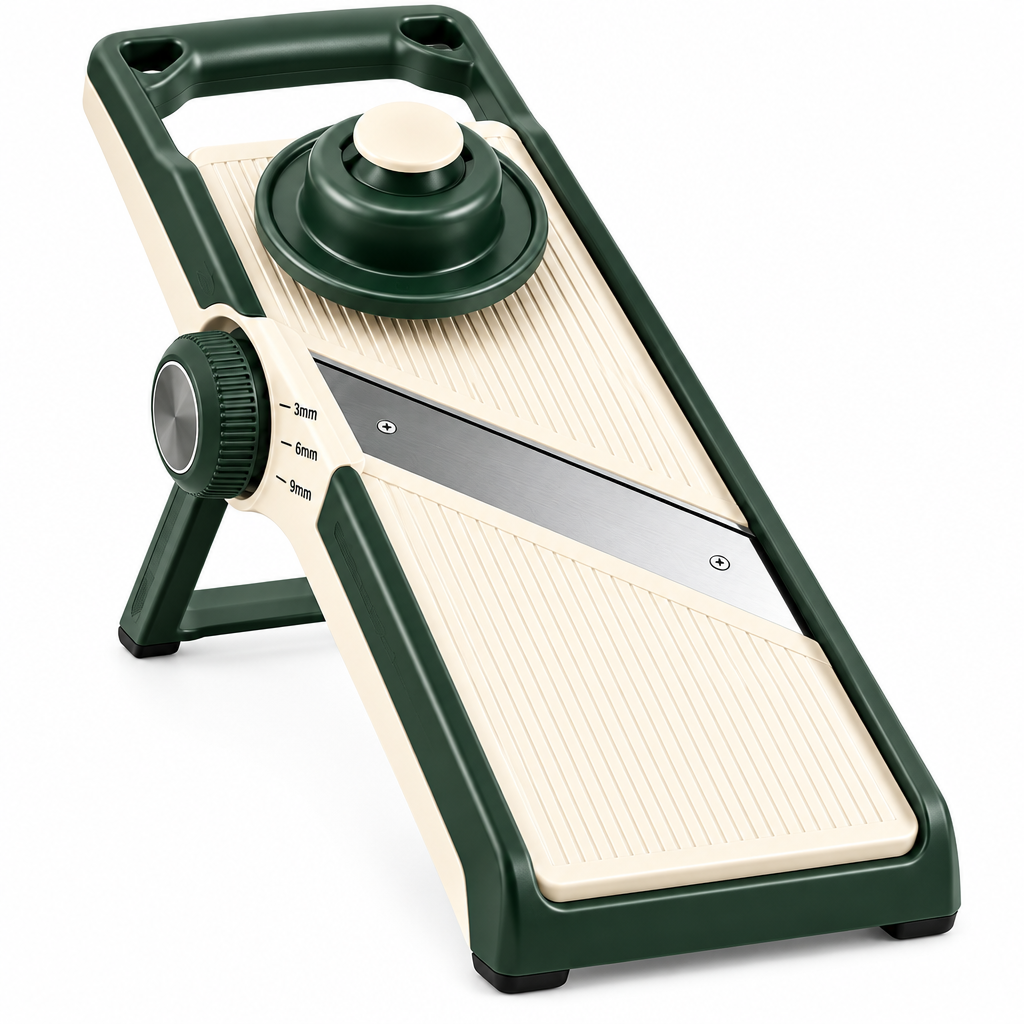 NOREVIAWA™ Adjustable Mandoline Slicer | Stainless Steel Vegetable Cutter with Safety Food Holder