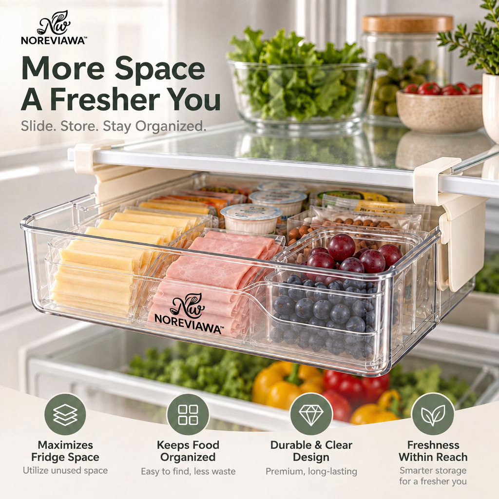 NOREVIAWA™ Under Shelf Hanging Storage Drawer | Space-Saving Refrigerator & Kitchen Organizer