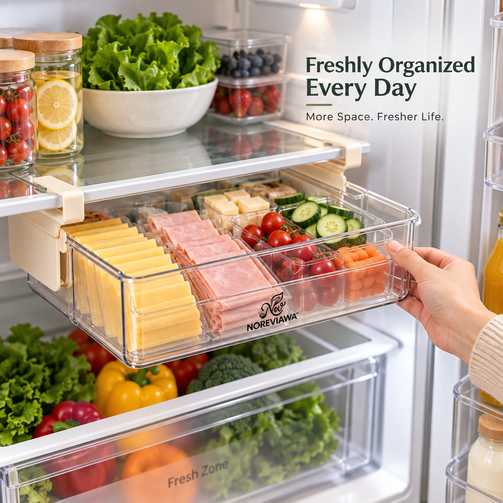 NOREVIAWA™ Under Shelf Hanging Storage Drawer | Space-Saving Refrigerator & Kitchen Organizer