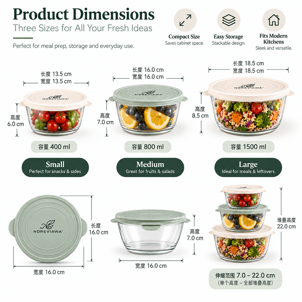 NOREVIAWA™ Silicone Stretch Food Covers | Reusable Airtight Bowl Covers 6-Piece Set