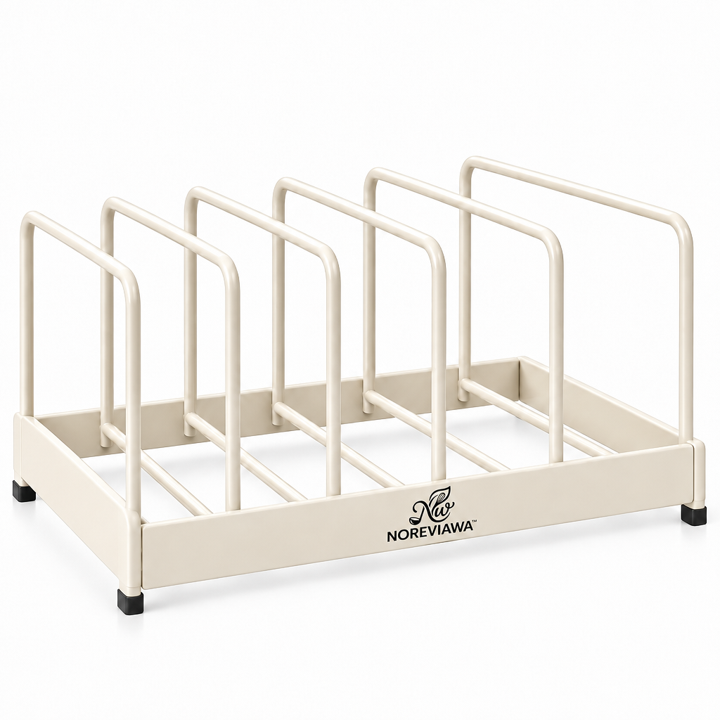 NOREVIAWA™ Adjustable Kitchen Rack Organizer | Multi-Functional Lid, Board & Pan Storage Holder